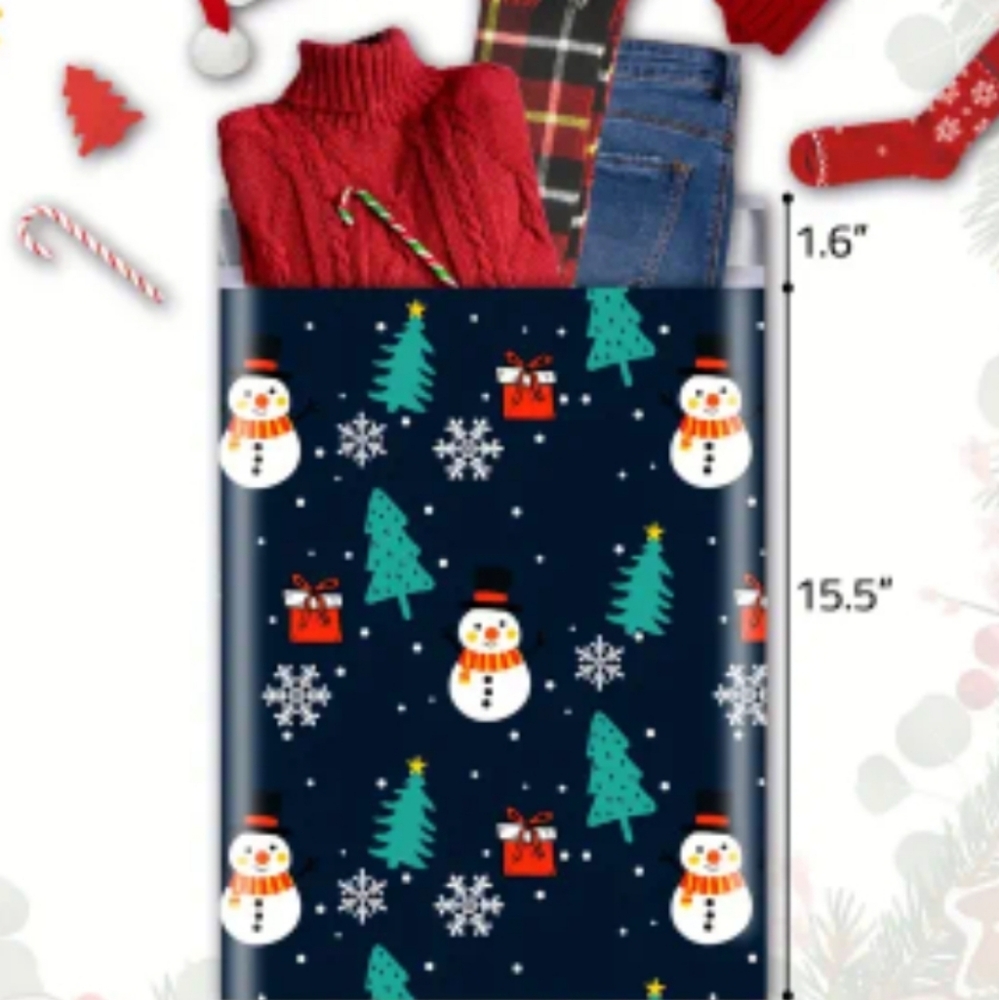 Festive Snowman Poly mailers (10) 12X15.5